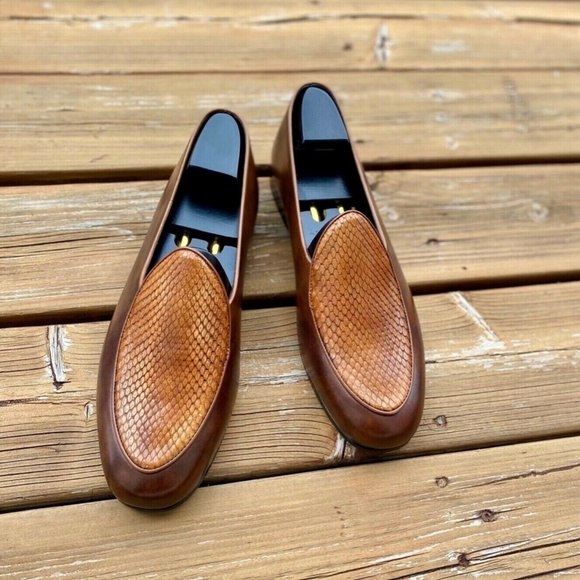 Maison Koly Farafina loafers snake Italian Museum Leather - Picture 2 of 5